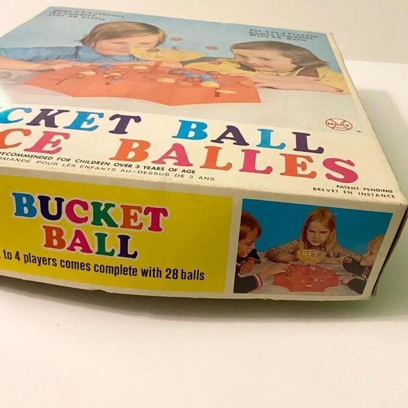 Vintage 1970s Bucket Ball Game Marx Toys Missing 1 Ball - Picture 2 of 12